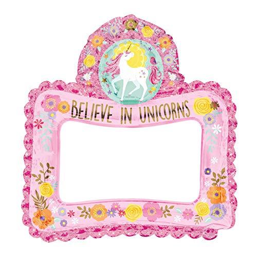Amscan Inflatable Unicorn Foil Frame 27" x 26" multicolor