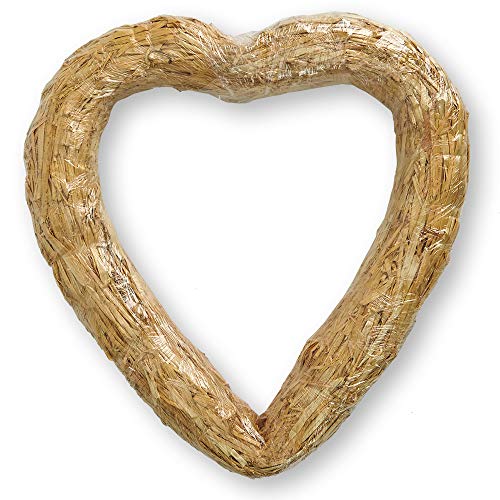 FloraCraft Heart Straw Wreath Form 16 Inch Natural