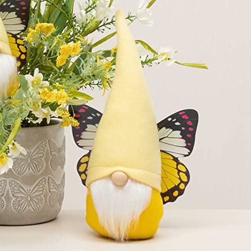 MeraVic Butterfly Gnome Yellow with Wings Large Plush, Collectible Figurines, Gifts for Home Shelf D√©cor, 11.5 Inches - Spring Decoration