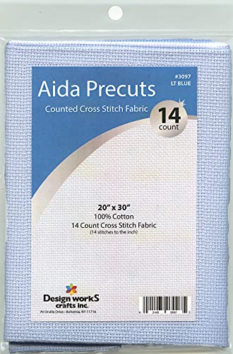 Design Works Crafts Light Blue Aida Fabric