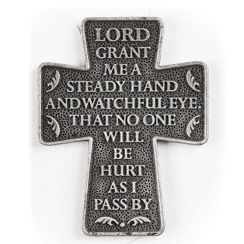 Roman Protectors Of The Road Prayer Cross Car Visor Clip