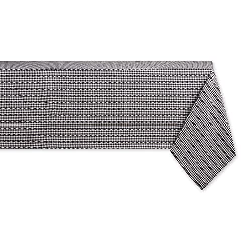 DII Design Farmhouse Gingham, Checked Tabletop Collection, Tablecloth, 60x104, Black