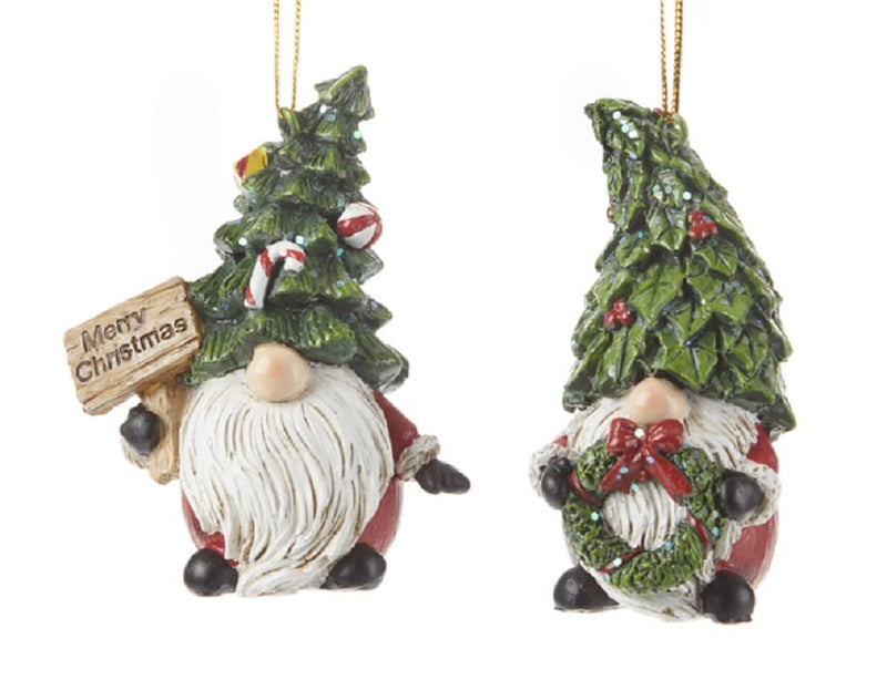 Delton Resin Tree Hat Gnome Ornament, 2 Assortment