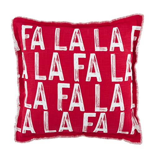 Mud Pie Christmas Pillow, 22" x 22", FA La La, Cotton
