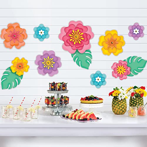Amscan Summer Hibiscus Paper Flowers | 5 1/5" - 10 4/5" | 12 Pcs