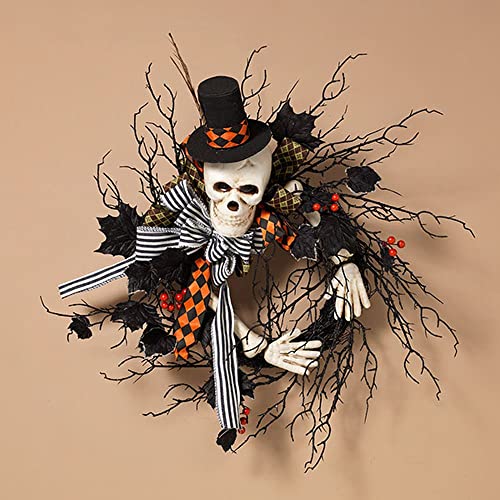 Gerson 22-Inch Diameter Halloween Wreath with Skeleton