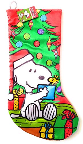 Kurt Adler Peanuts Snoopy with Tree 19-Inch Printed Stocking