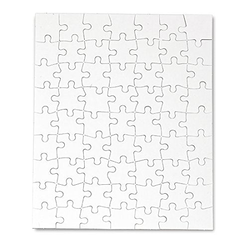 Hygloss Products, Inc Blank Decorating Jigsaw Activity, Use As Party Favors, DIY Invites and More-White, Sturdy ‚Äì 8.5 x 11 Inches, 63 Pieces, 24 Puzzles