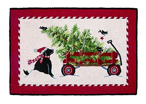 Peking Handicraft Mary Lake Thompson Christmas Tree Wagon Hook Holiday Rug