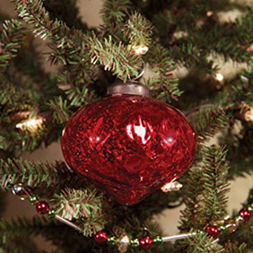 Country House Collection 89472 Onion Mercury Ornament, 3-inch Height, Red