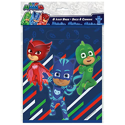 Unique Industries Unique 30382105 PJ Masks Birthday Party Loot Bags - 8 Count