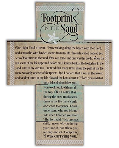 Cathedral Art Abbey Gift Footprints Cross with Easel