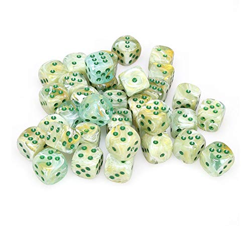 DND Dice Set-Chessex D&D Dice-12mm Marble Green and Dark Green Plastic Polyhedral Dice Set-Dungeons and Dragons Dice Includes 36 Dice ‚Äö√Ñ√¨ D6, Various (CHX27809)