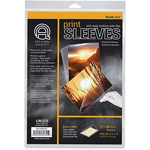 Lineco 5x7 Digital Output Sleeves - Standard 3mil (25)