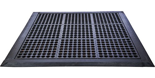Floortex Doortex Anti-Fatigue Mat Modular System, 36" x 36", Black (FR49090FRMSET)