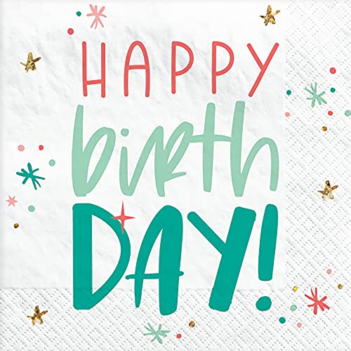 Amscan 512706 Happy Cake Day Luncheon Napkins, 6.5-inch Square, Paper