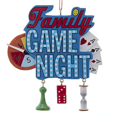 Kurt Adler A2008 Family Game Night Hanging Ornament, 4-inch High, Resin