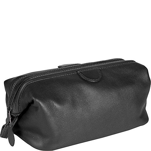 Royce Leather Toiletry Bag - Top Grain Cowhide Leather (Black)
