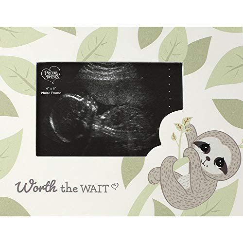 Precious Moments 192427I Worth The Wait Sloth Sonogram Photo Frame, Multi