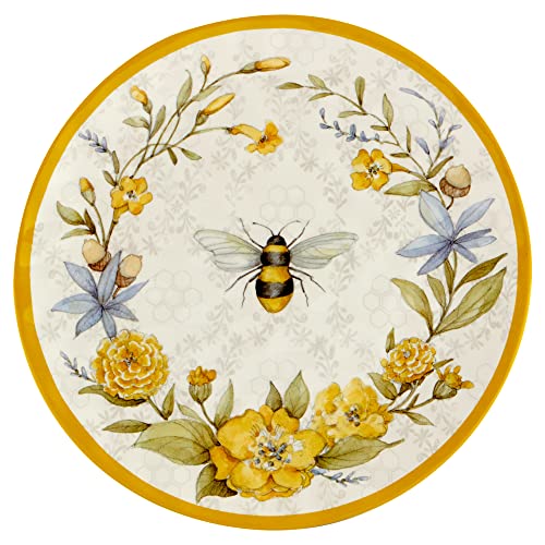 Certified International Bee Sweet Melamine Dinner Plate, 11-inch Diameter