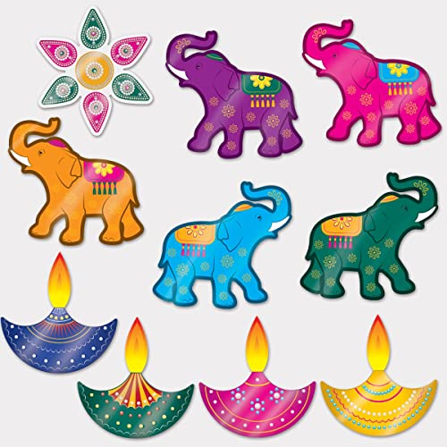 Beistle Diwali Foil Cutouts, Multicolor - 10 Pcs