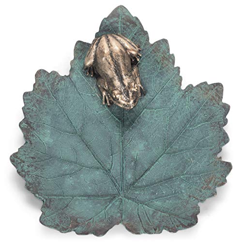 Roman 12187 Frog Leaf Bird Bath, 2.25-inch Height