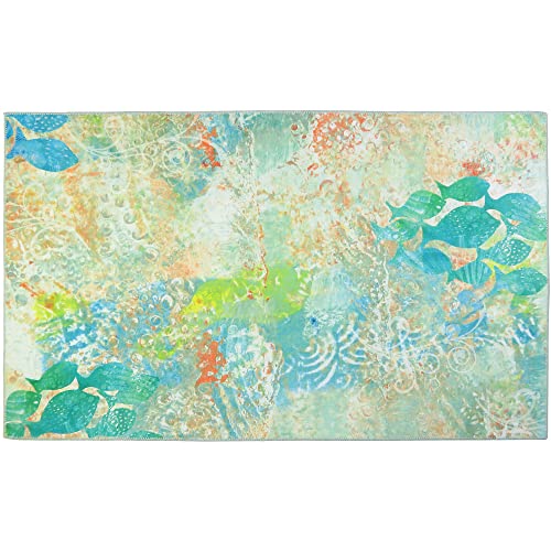 Home Comfort Sarasota Seaside Homefires Area Rug Ocean Themed Rug with Fishes 3'x5'