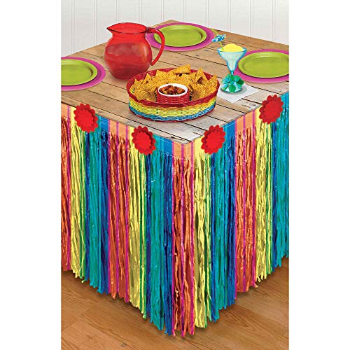 Amscan Fiesta Striped Paper Tableskirt - 29" x 10&