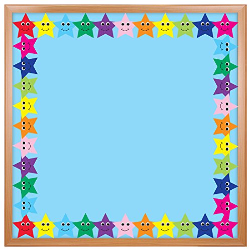 Hygloss Products Happy Multicolor Stars Die-Cut Bulletin Board Border – Classroom Decoration – 3 x 36 Inch, 12 Pack (33655)