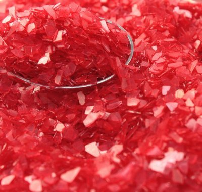 Meyer Imports Crushed Glass Glitter for Arts and Crafts - Broken Glass German Glitter for Resin Craft Art / Tumblers/ Nail Art / DIY Jewelry Making Decoration - 1 OZ Jar - Big Bold Red