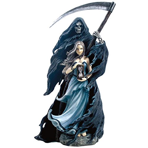 Veronese Design Unicorn Studios WU75146VA Figure Hooded Grim Reaper and Beautiful Woman Witch in Blue Gown