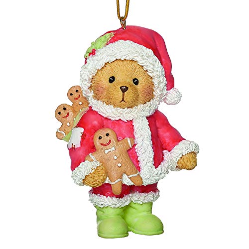 Roman 133476 Santa Suit Teddie Ornament Cherished, 3.25 inch, Multicolor