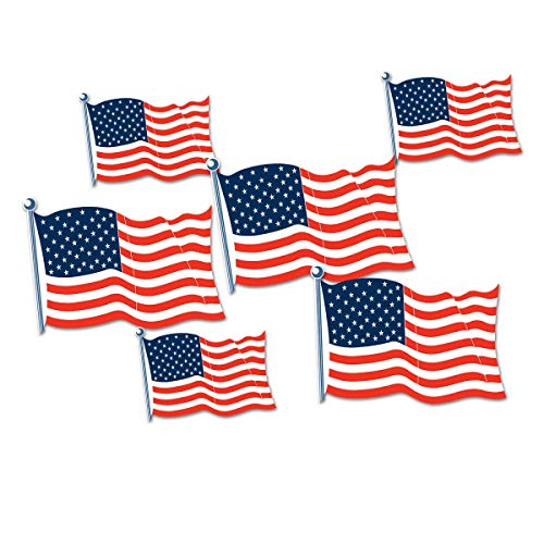 Beistle American Flag Patriotic Cutouts - 6 Pcs.