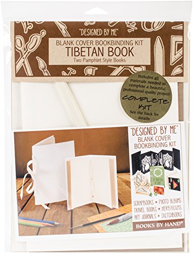 Lineco Books By Hand Designed By Me Blank Cover Bookbinding Kit-Tibetan Book, Ivory 4.25X6.5 & 5X7.5