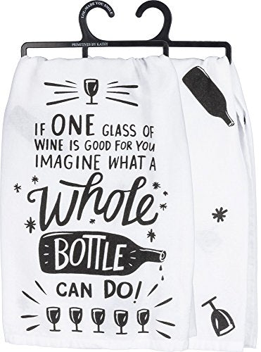 Primitives by Kathy LOL Made You Smile Dish Towel, 28", Whole Bottle