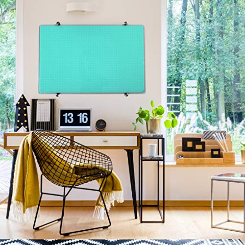 Floortex Viztex Glacier Magnetic Glass Dry Erase Board. Multi-Purpose Grid 30" x 40" - Light Teal