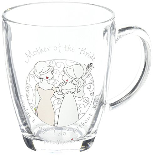 Pavilion Gift Company 71634 Philosophies Mother Of The Bride Glass Coffee Tea Mug, Clear