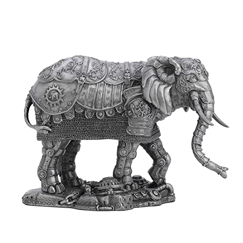 Unicorn Studio Veronese Design 6 1/4 Inch Tall Steampunk Mechanical Elephant Cold Cast Pewter Effect Resin Statue Animal Figurine Home Decor Collectible