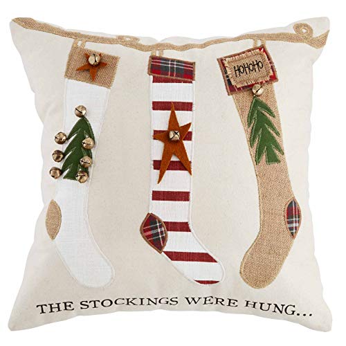 Mud Pie Christmas Icon Pillow,18" x 18",Stocking