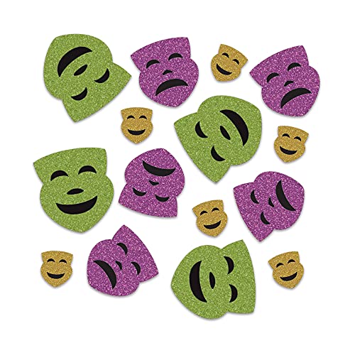 Beistle Glittery Comedy and Tragedy Masks Confetti - 1 Pc.
