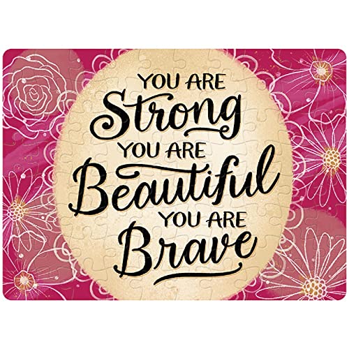 Carson Home 24687 Strong Beautiful Brave Gift Boxed Puzzle, 8-inch Length, Iridescent Hardboard