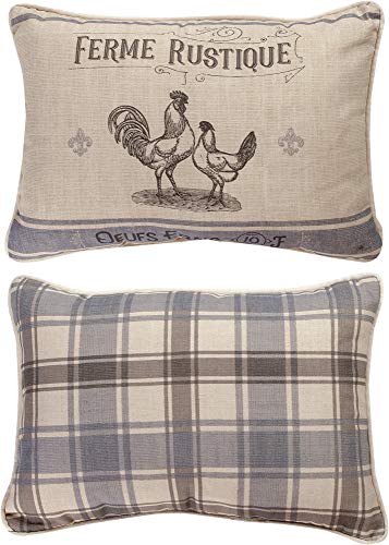 Manual Woodworkers SHFRFH French Framehouse Ferme Rustique PES Throw Pillow, 18 x 13 inch, Multicolor