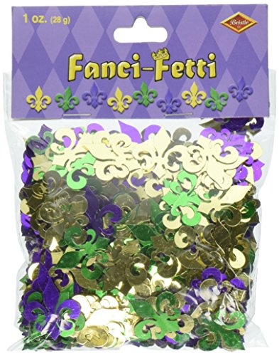 Beistle Fanci-Fetti Fleur De Lis (gold, green, purple) Party Accessory  (1 count) (1 Oz/Pkg)