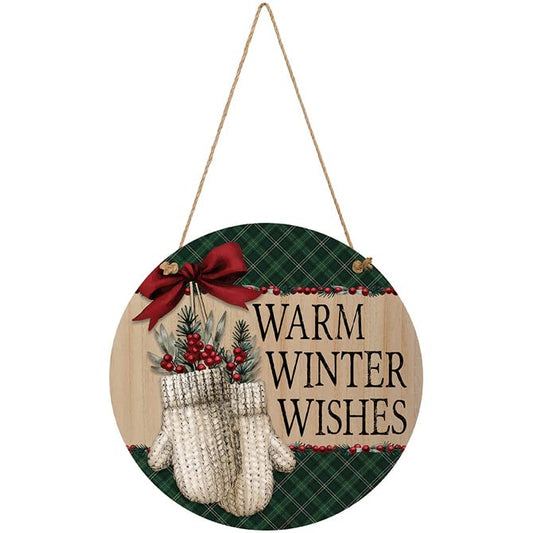 Carson Home Accents Warm Winter Wishes Wall Decor, 14-inch Diameter