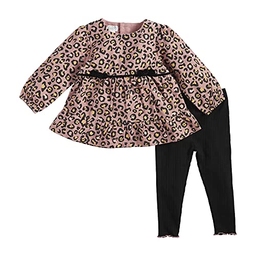 Mud Pie Baby Girls Tunic and Legging Set, 5T, Leopard