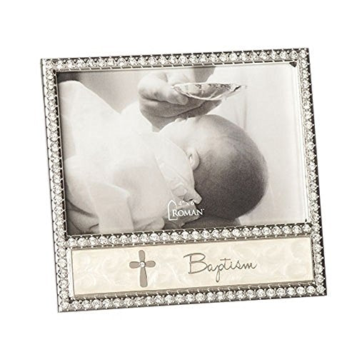 Roman 6"H Baptism Cross Frame - Holds 4X6