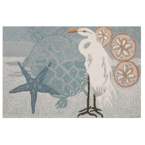 Home Comfort Homefires Accents Coastal Egret Indoor Rug, 22 by 34-Inch