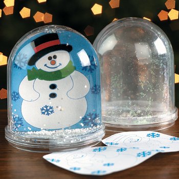 Fun Express Create Your Own Snowman Snow Globes for Christmas - Makes 6 - Holiday Craft Kits for Kids