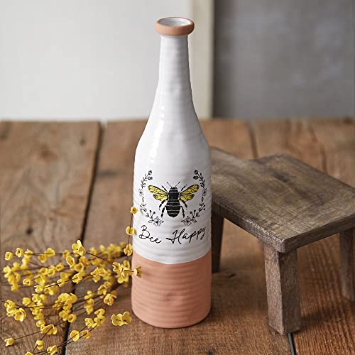 CTW Home Collection 530534 Large Bee Happy Bud Vase, 14.5-inch Height