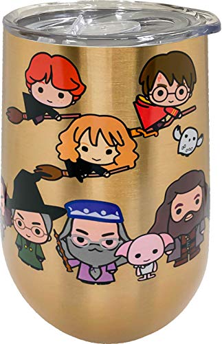 Spoontiques Harry Potter Stainless Wine Tumbler, 16 oz, Gold